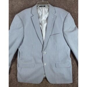Fortino Landi Mens Seersucker Stripe Blazer Jacket Two Button Sport‎ Coat 46R